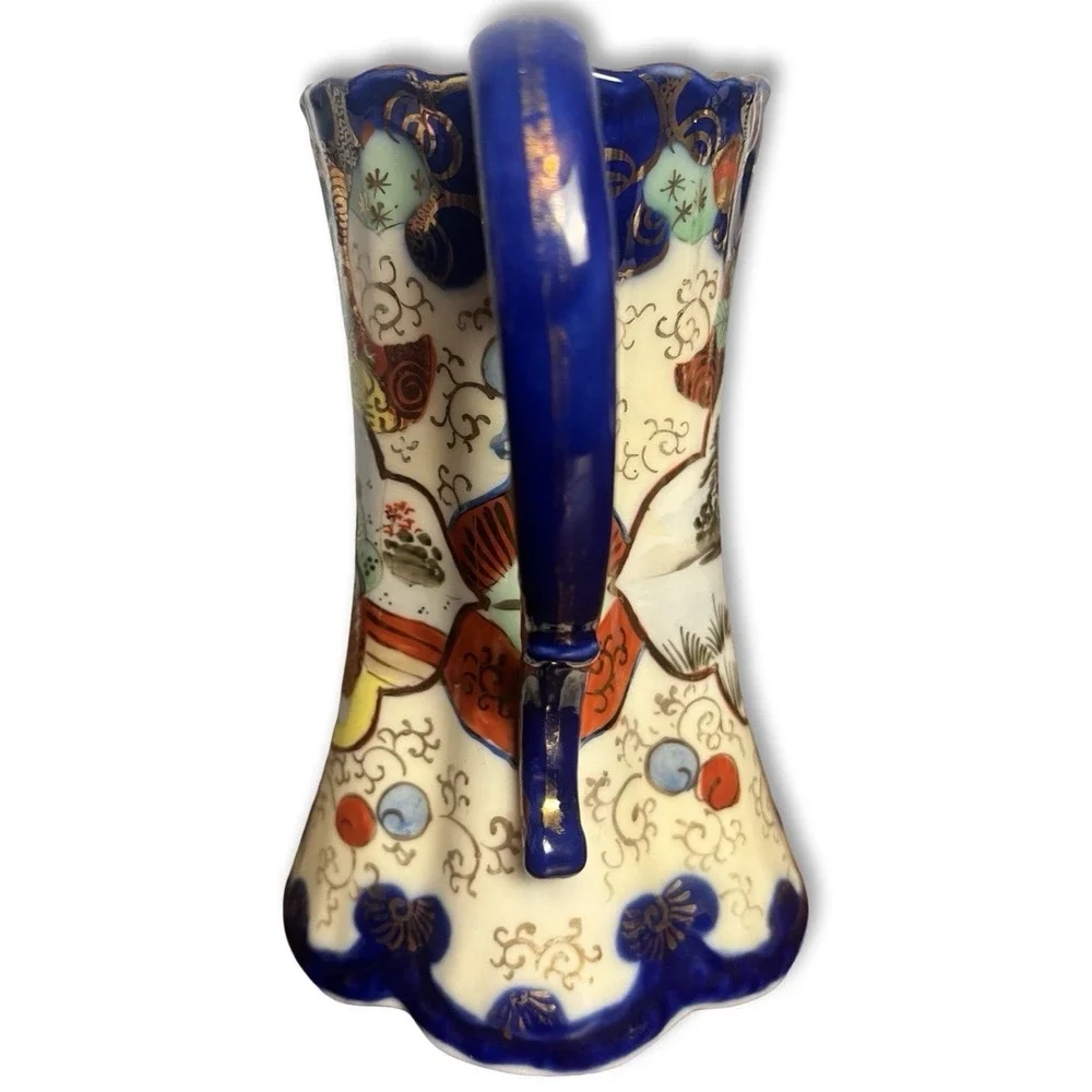 Antique‎ Japanese Imari Meiji Ewer Pitcher Chinoiserie Figures No Lid Blue Red